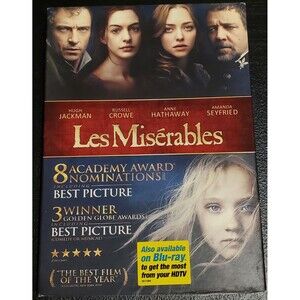 Les Misérables (DVD, 2012) With Slipcover NEW SEALED